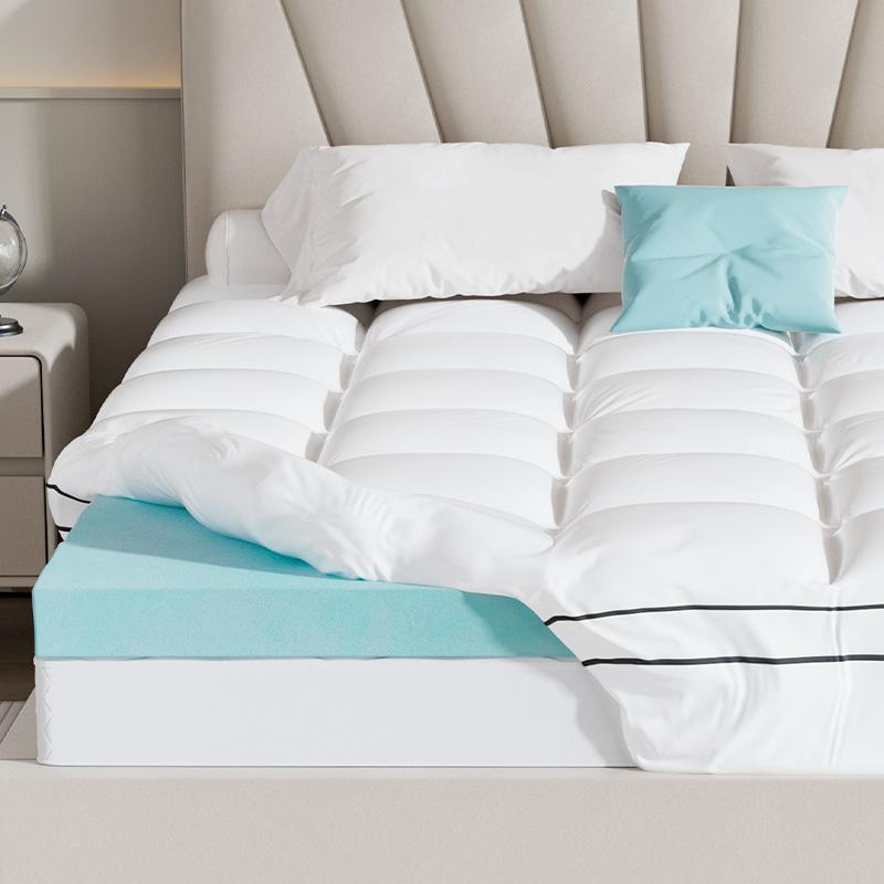 Dual Layer Memory Foam Mattress Topper Twin Size 4 Inch Gel Pillow Top 8 to 21
