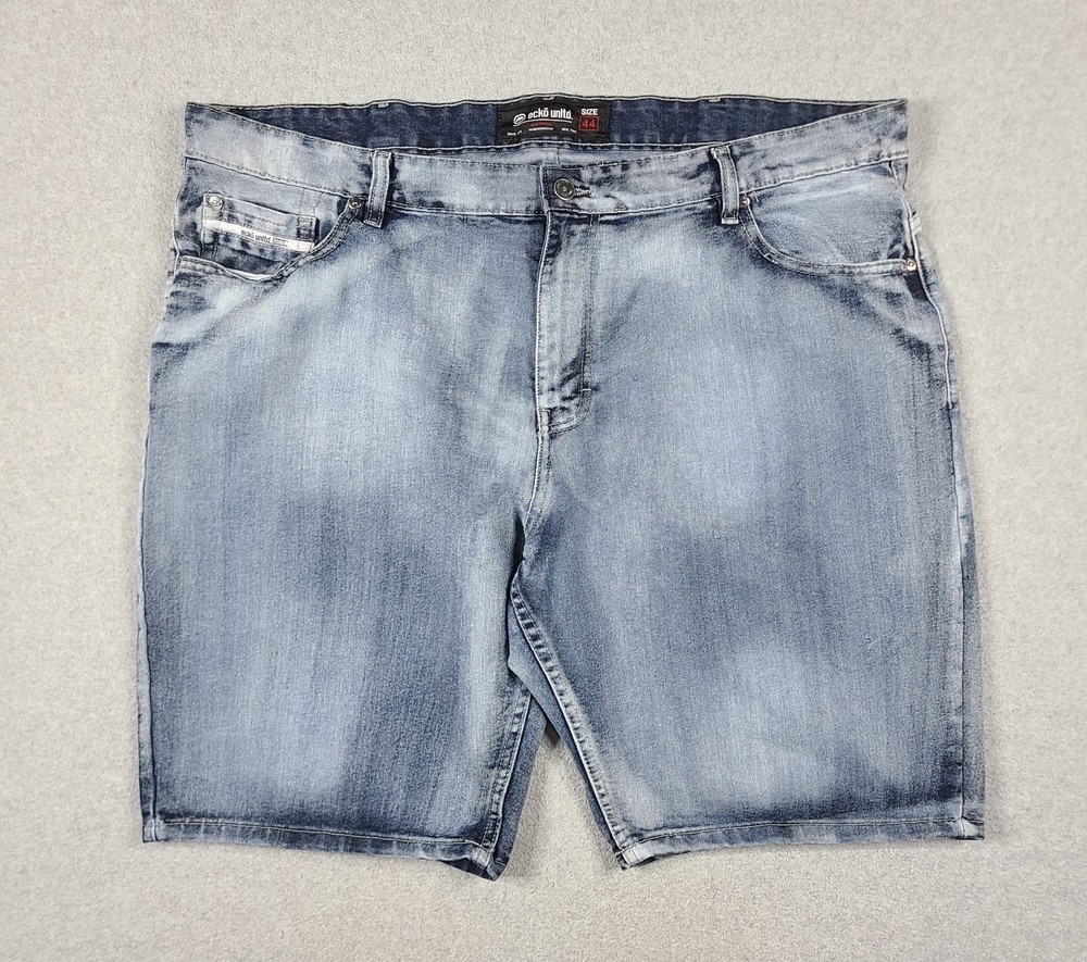 Ecko Unltd Denim Shorts Mens 44 Blue Denim Baggy Hip Hop Street Skater Y2K Blue