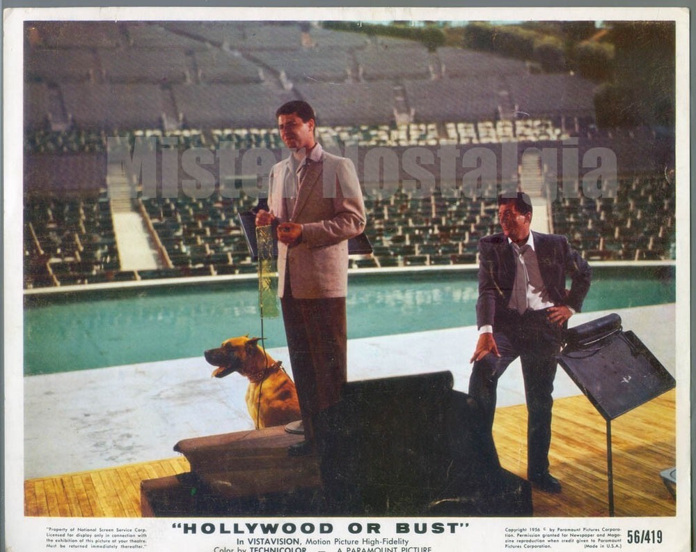 Vintage Photo 1956 Jerry Lewis Dean Martin at Hollywood Bowl Hollywood Or Bust