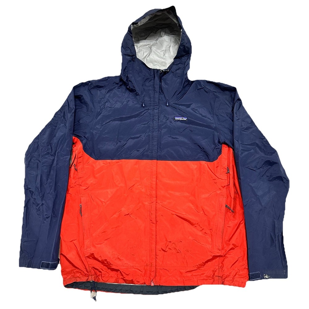 Patagonia Torrentshell Rain Jacket Mens L Navy Red H2No Waterproof Shell