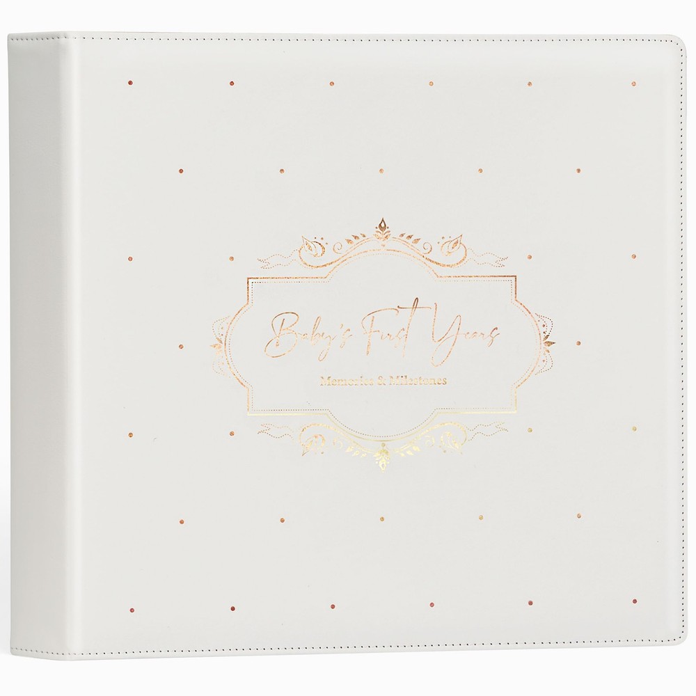 Timeless Leather-Bound Baby Memory Book for Boys and Girls to Capture Milestones
