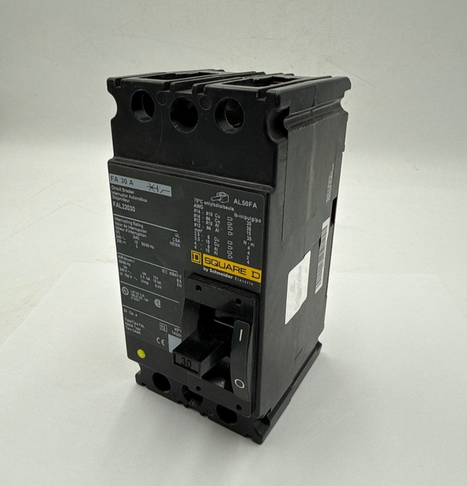 Square D FAL22030 Circuit Breaker 30A 2P 240V FAL Bolt On 30 Amp 2 Pole New