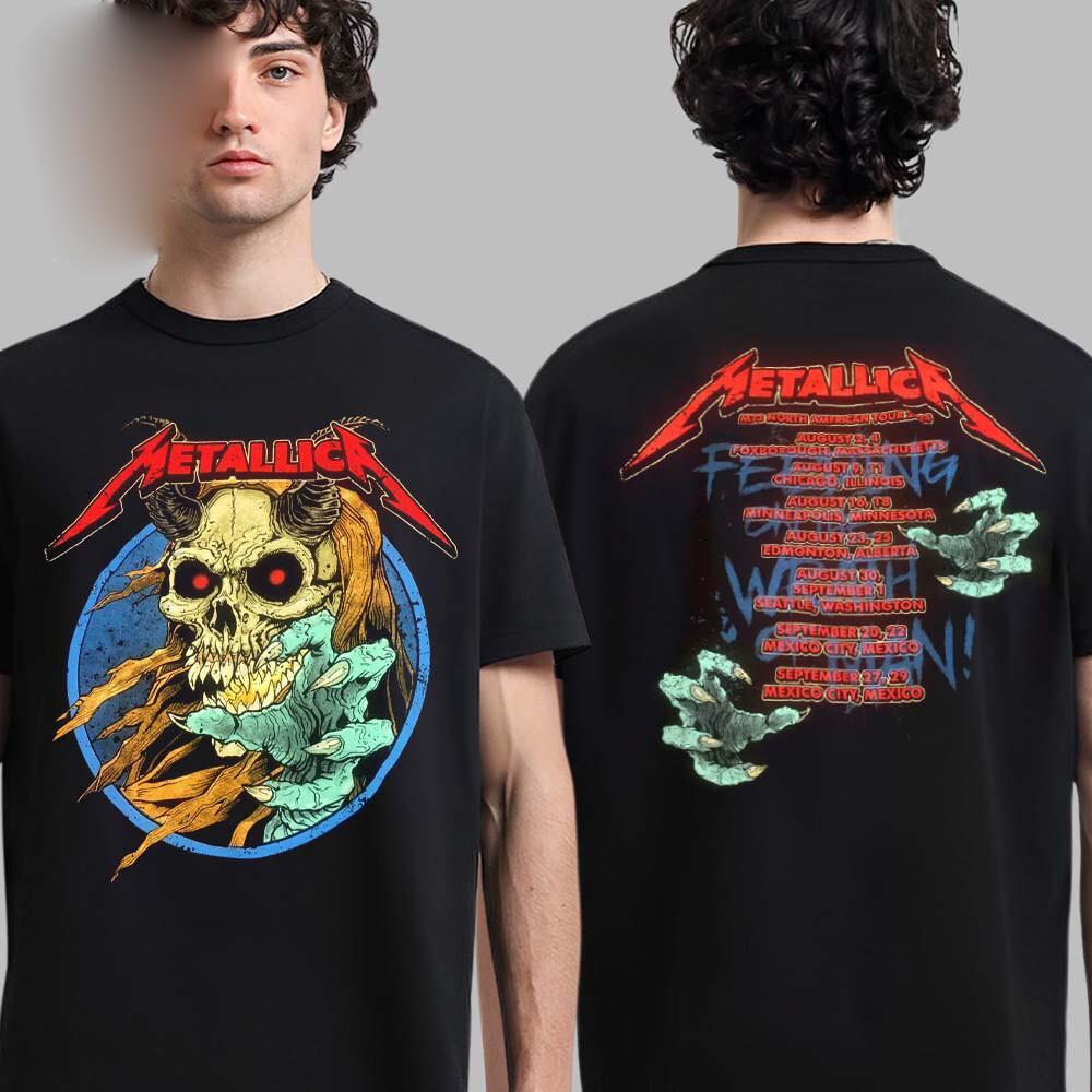 Metallica M72 North American Tour Gillette Stadium Concert 2024 2 Sides T-Shirt