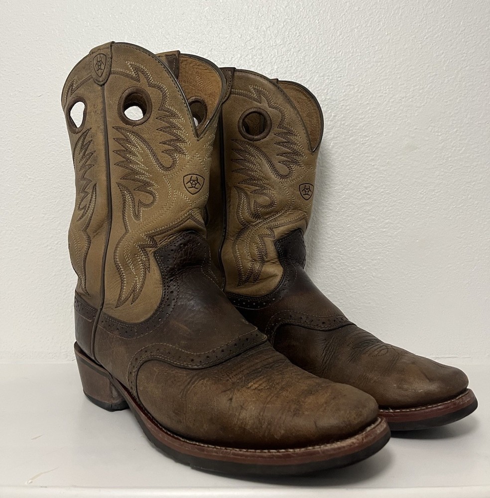 Ariat Mens Heritage Roughstock Narrow Square Toe Western Boots 10.5 EE yellow