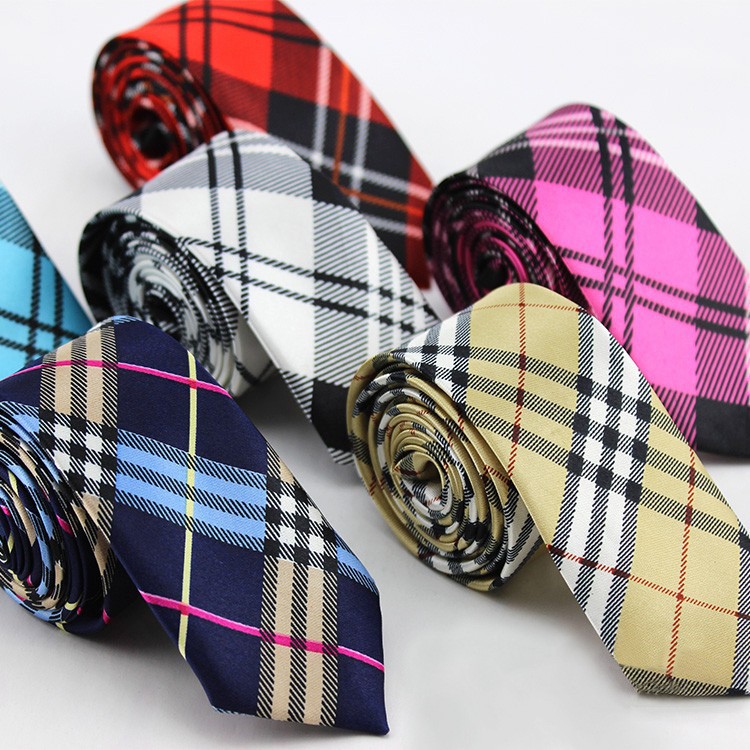 Classic New Men's Necktie in Various Clan Tartans Satin Checks Tie with Gift Box