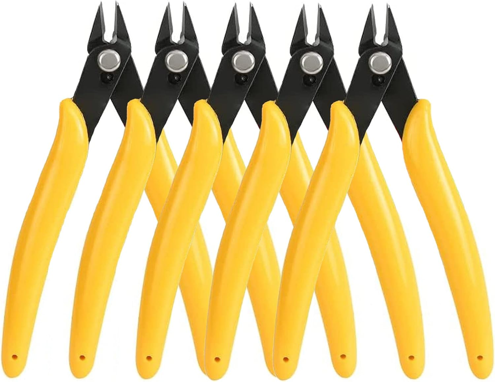 5-Pack Micro Flush Cutters with Internal Spring for Precision Wire Cutting