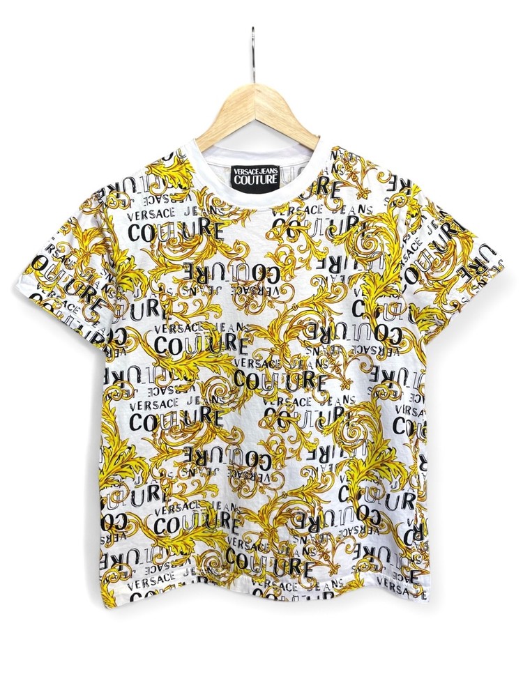 Versace Jeans Couture Baroque Logo Print T-Shirt Size M