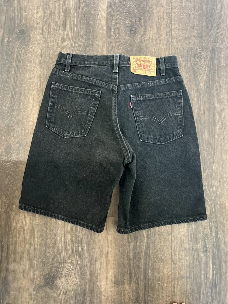 Vintage Levis Shorts Mens 30 Black Denim 550 90s Jeans Relaxed Fit Jorts