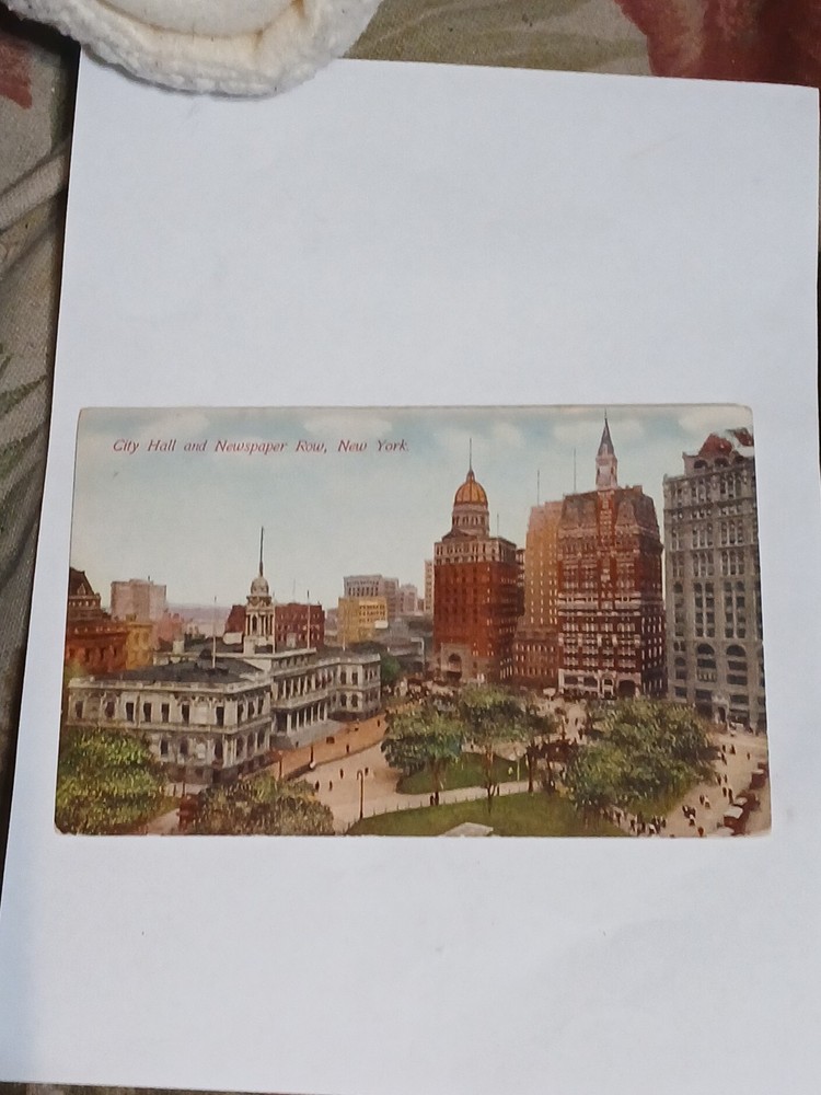 Vintage Postcard City Hall and Newspaper Row Government Buildings New York NY