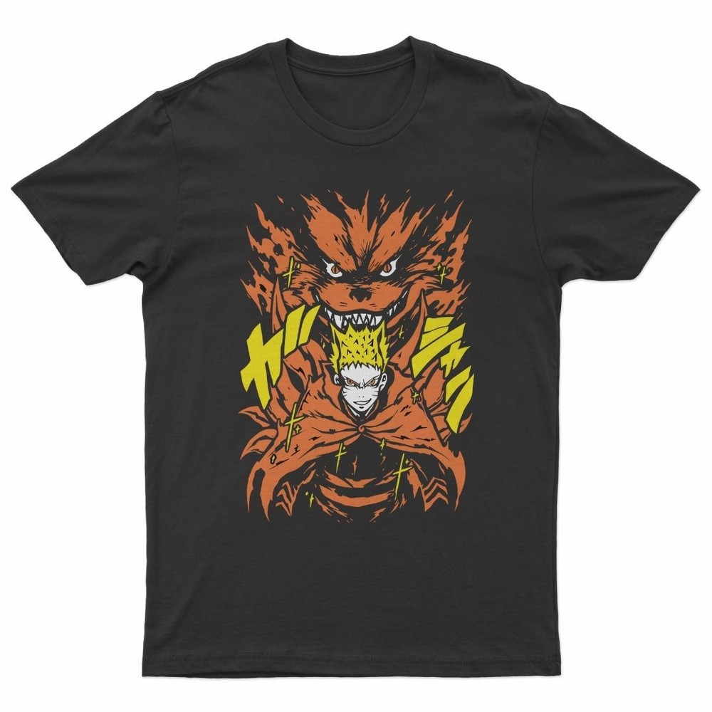 Naruto Uzumaki T-Shirt Anime Character Tee Unisex Black Cotton S-5XL