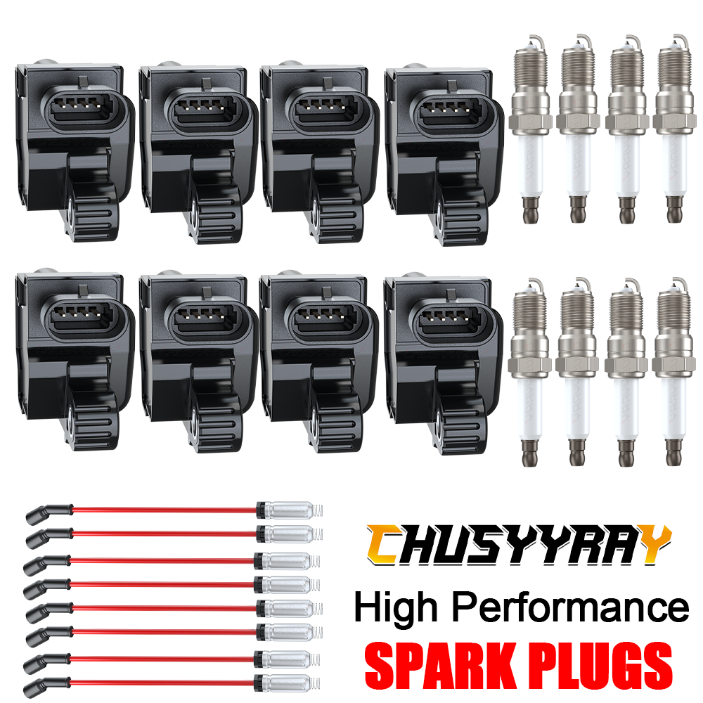 8 Ignition Coil + Iridium Spark Plug+Wire For 2007-2009 Chevrolet Tahoe 4.8L