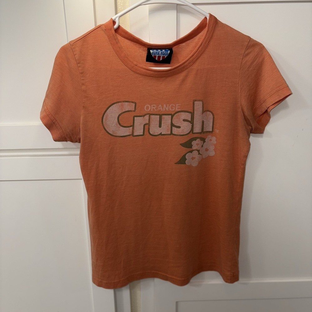 Junk Food Orange Crush Graphic Print Crew Neck Short Sleeve T-Shirt Size M