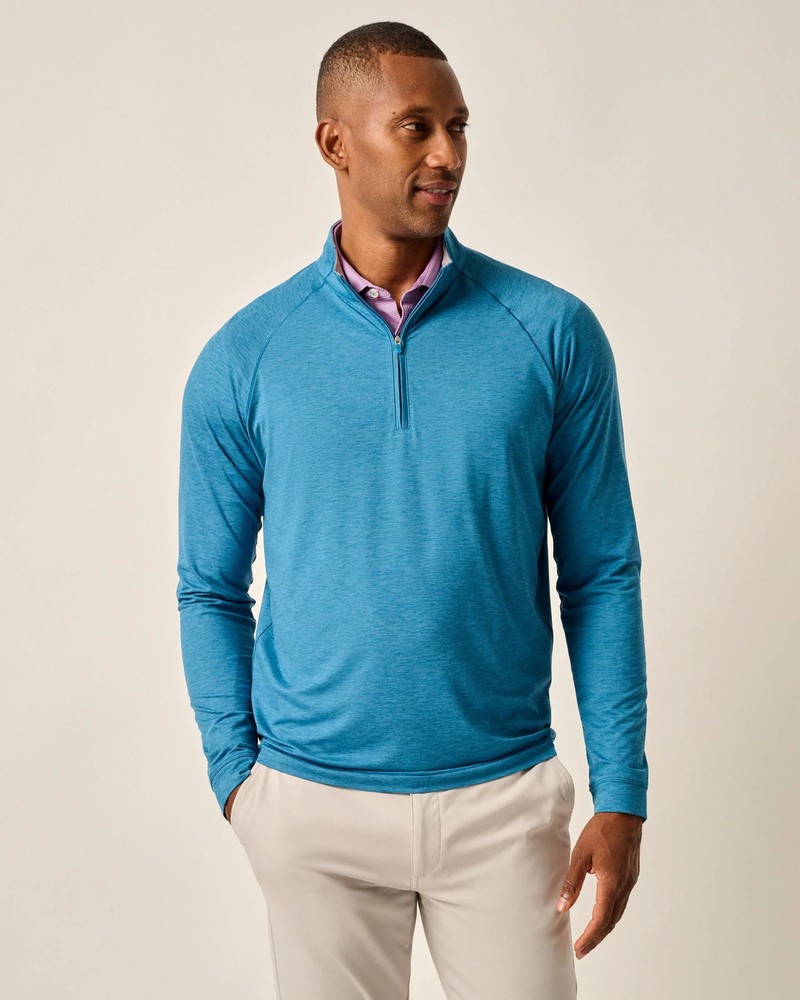 johnnie-O Freeborne Performance 1/4 Zip Pullover Barrels Blue Size XXL