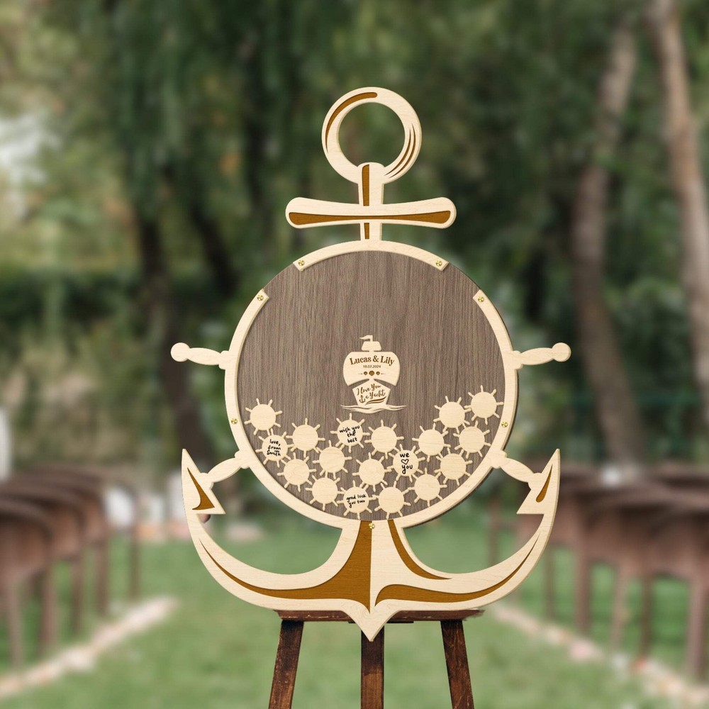 Personalised Wedding Guest Book Alternative - Anchor Drop Box