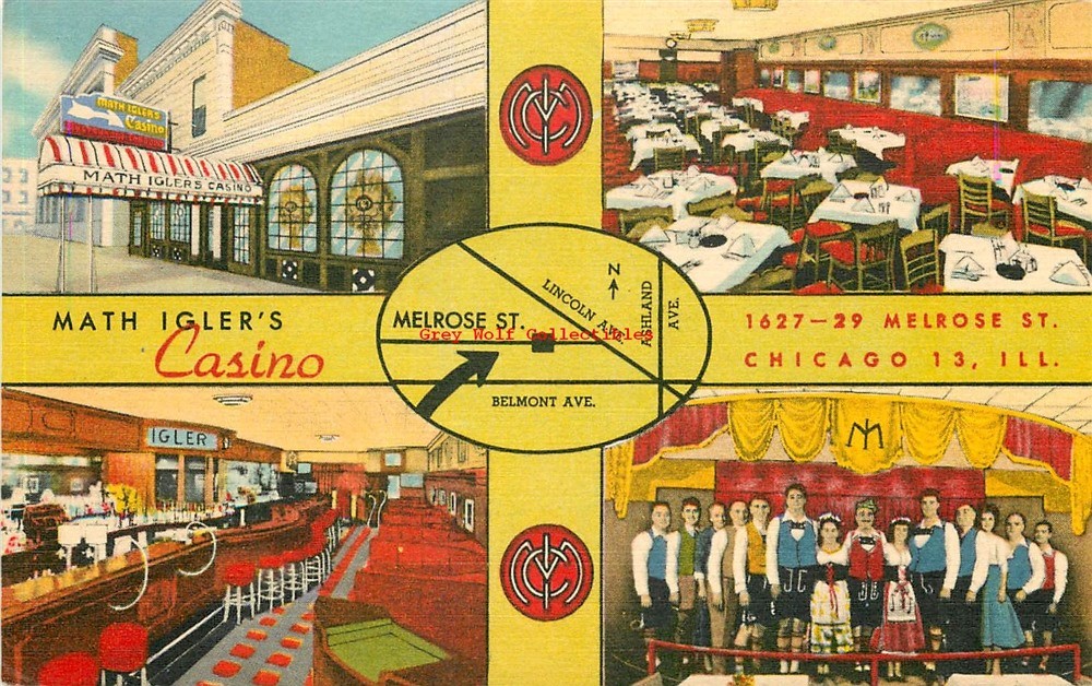 IL, Chicago, Illinois, Math Igler's Casino, Multi View, Curteich