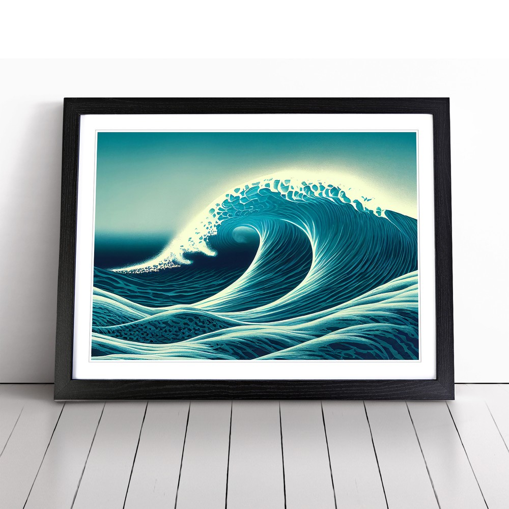 An Adventurous Ocean Wave Wall Art Print Framed Canvas Picture Poster Decor