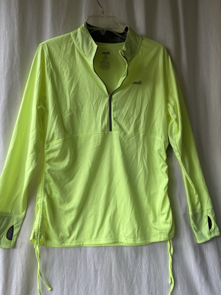 Women’s Avia Neon Yellow 1/4 Zip Pullover athletic Jacket. Sz Xl Juniors. New