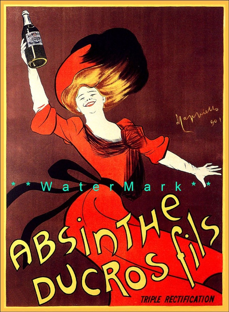 Absinthe Ducros Fils 1900 Vintage Poster Print Cappiello Art Advert French Lady-image