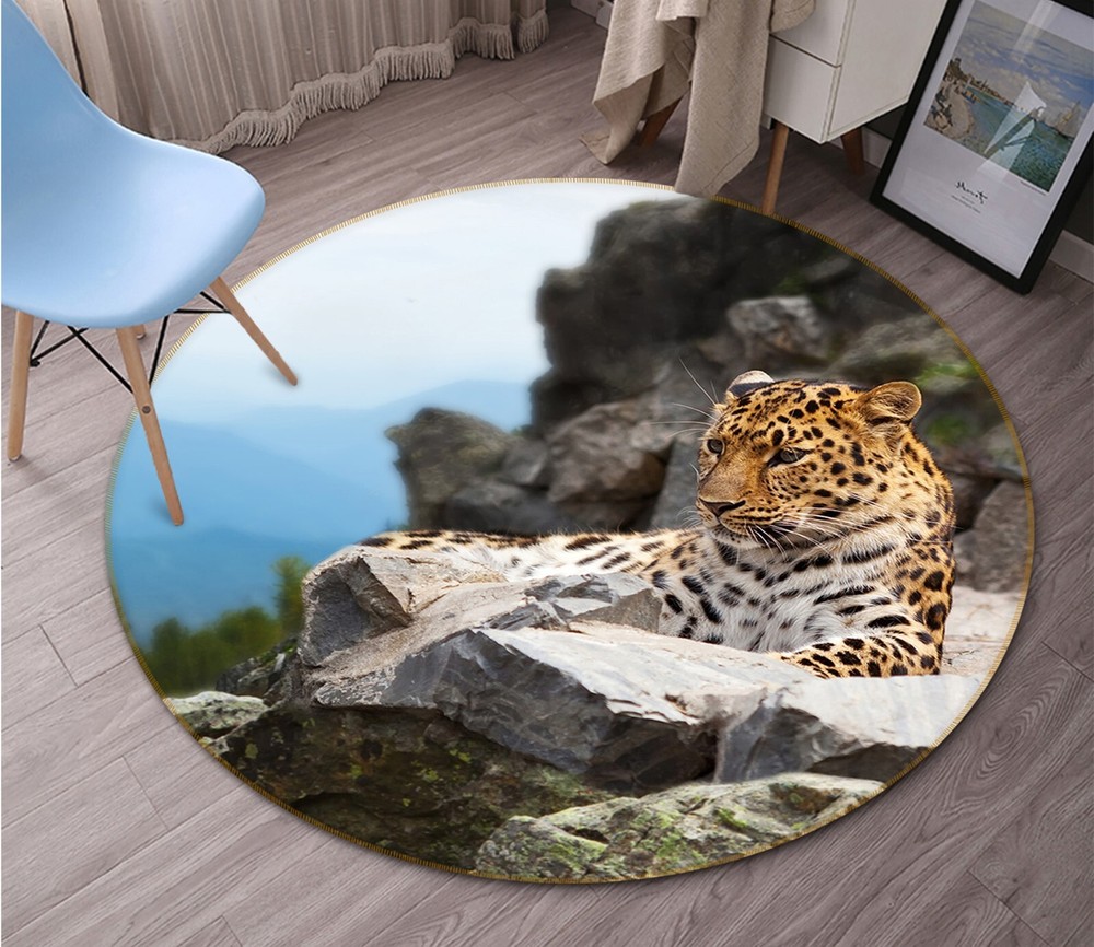 3D Quiet Leopard AHO186908 Animal Non Slip Rug Mat Elegant Photo Carpet Romy