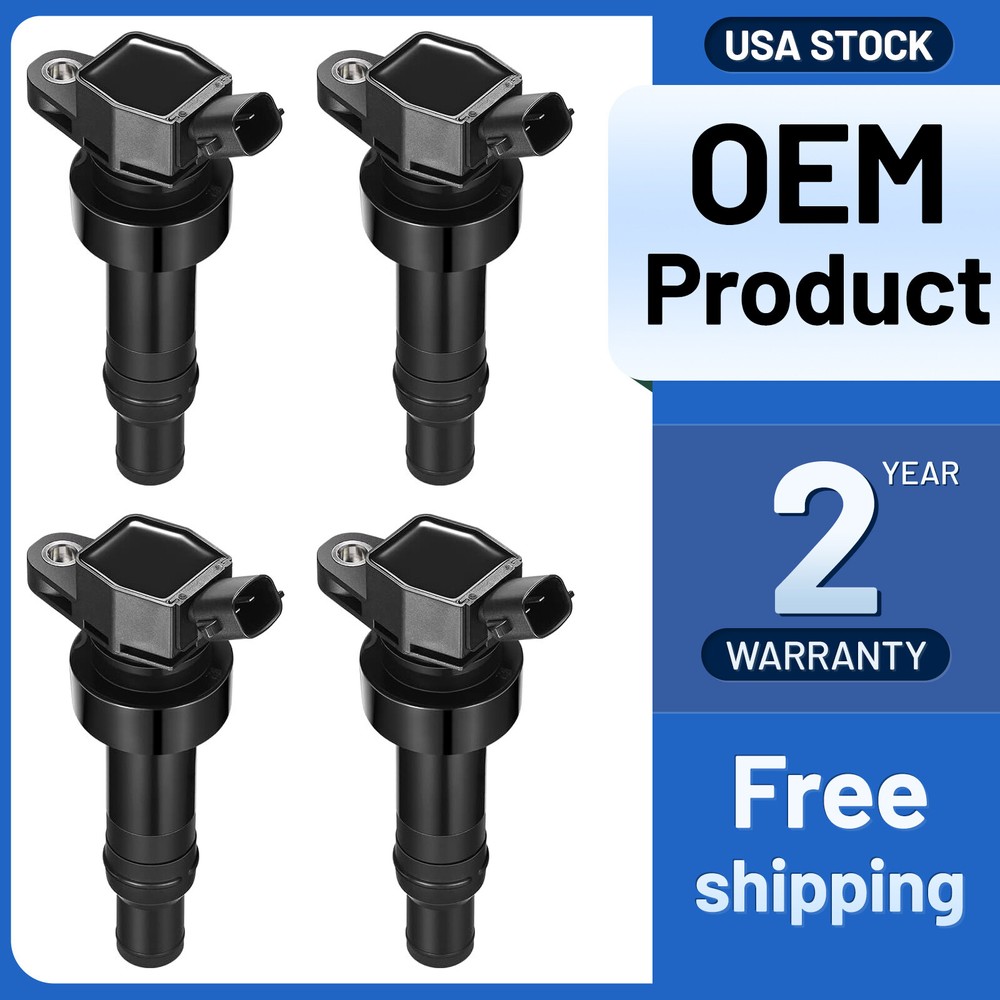 4 Pack Ignition Coils For Hyundai Accent Kia Soul Rio 1.6L 2012-2019 27301-2B100