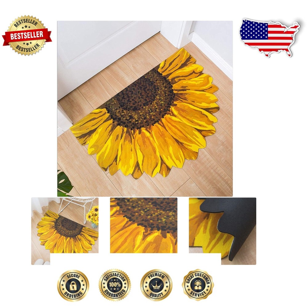 Floral Doormat 35x23 Inches with Non-Slip Rubber Backing for Home Entrance