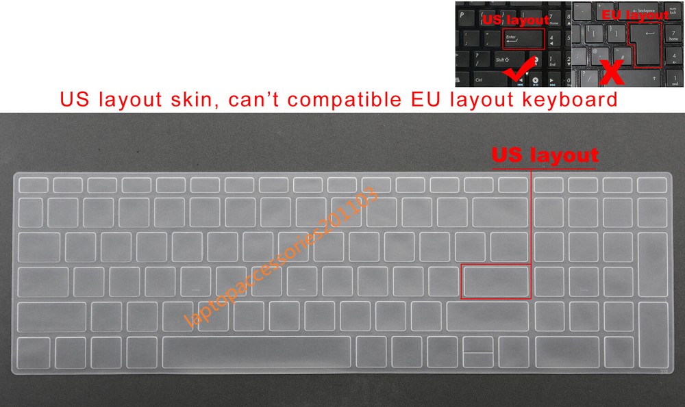 US Keyboard Skin Cover Compatible with HP 15 Series Models 15-ck, 15-CN, 15-CP, 15-CR, 15-CS, 15T-DA, 15T-DB, 15-DF, Durable & Protective Design