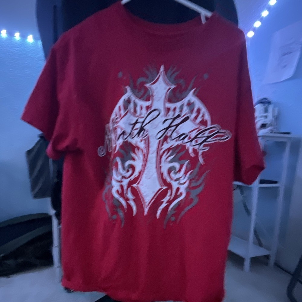 Southpole Men's L Red Graphic Logo Cotton Crew Neck Short Sleeve Knit Tee