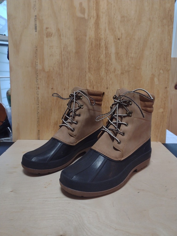 Goodfellow & CO Mens Atley Duck Boots Size 12 Blk & Tan Lace Up