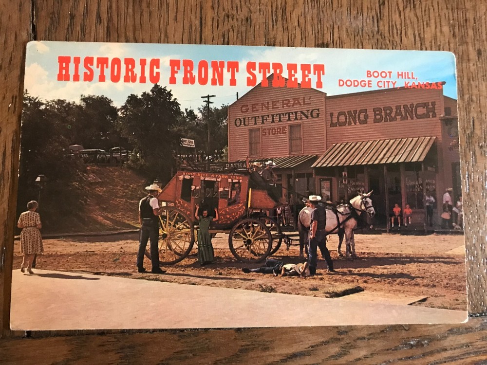 Historic Front Street Boot Hill Dodge City Kansas Postcard