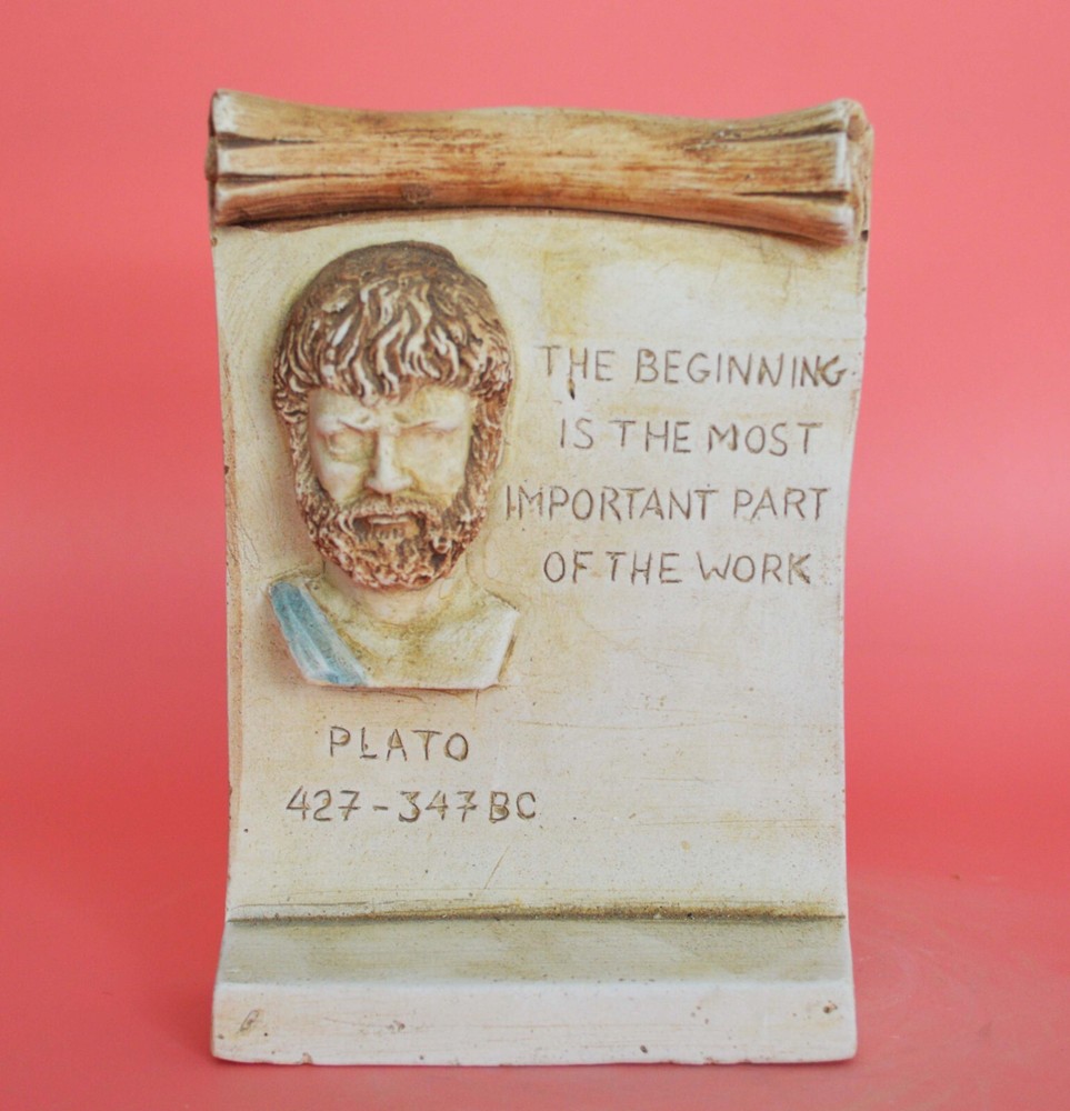 Plato small relief with Quote - Western Philosophy - Socrates Aristotle