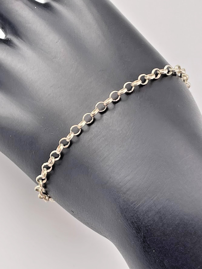 925 Sterling Silver 3.3Mm Rolo Chain Charm Bracelet Lucky Elephant Charm 7