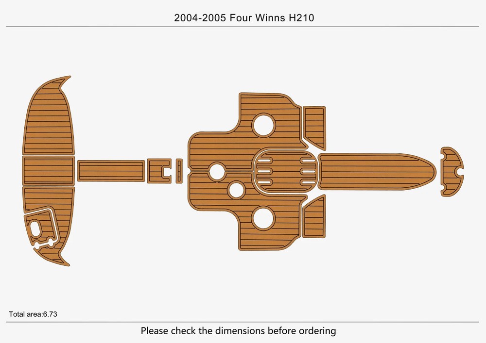 2004 Four Winns 210 Swim Platform Cockpit Pad Boat EVA Teak Deck Floor Pad Mat