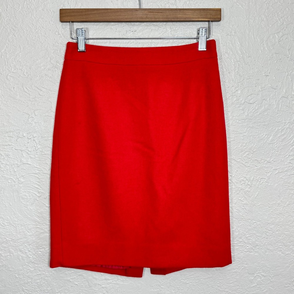J Crew The Pencil Skirt 00 Wool Y2K 46575 Holiday Valentine Preppy Office Career