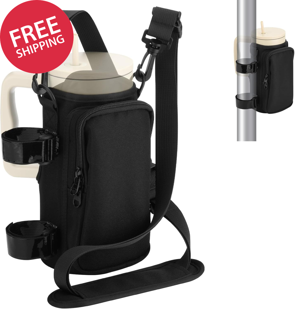 Water Bottle Carrier Bag Universal Bottle Holder with Adjustable Shoulder Strap