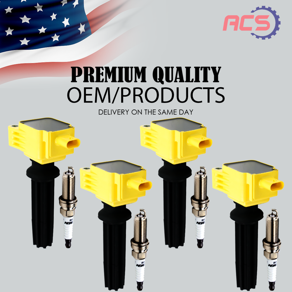 4X OEM Ignition Coil & 4 Iridium Spark Plug for Ford  Focus Fusion Lincoln UF670