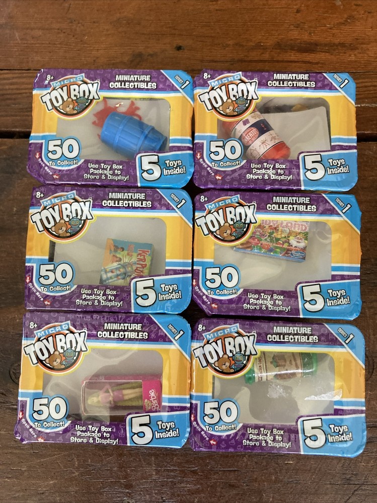 Lot of 6 - World's Smallest Micro Toybox Series 1  Minis Blind Box Packs