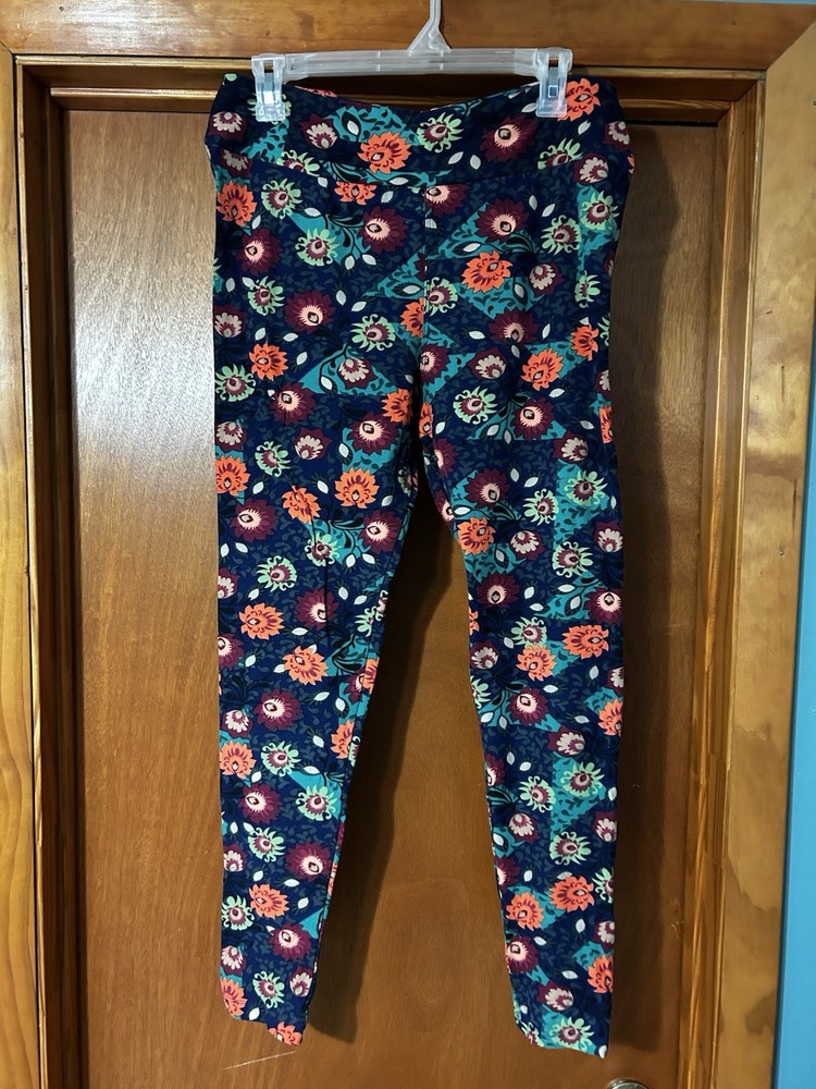 Lularoe TC Tall And Curvy Floral Pattern Stretch Leggings for Women