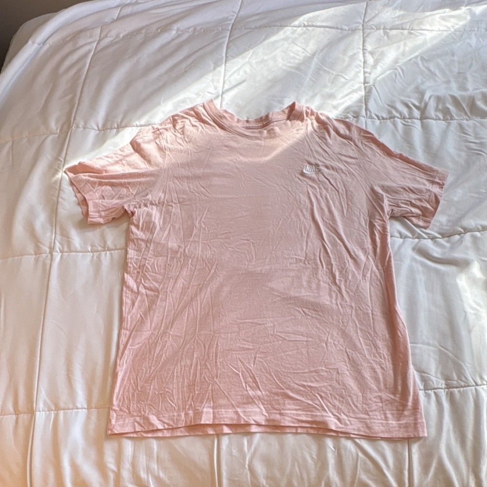 Nike The Nike Tee Men's Pink Solid Logo Crew Neck Short Sleeve T-Shirt Size L