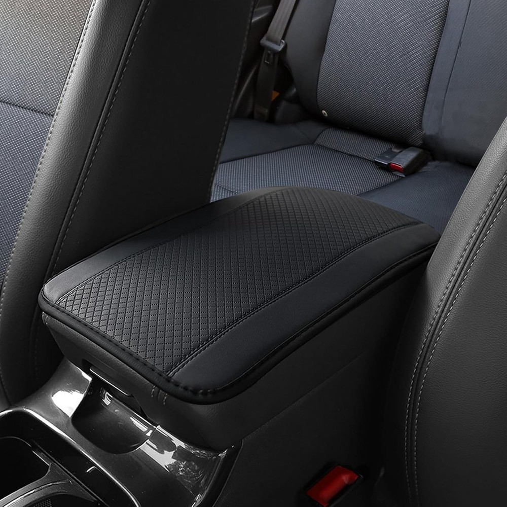 Universal PU Leather Waterproof Car Center Console Armrest Pad Co Color: Black