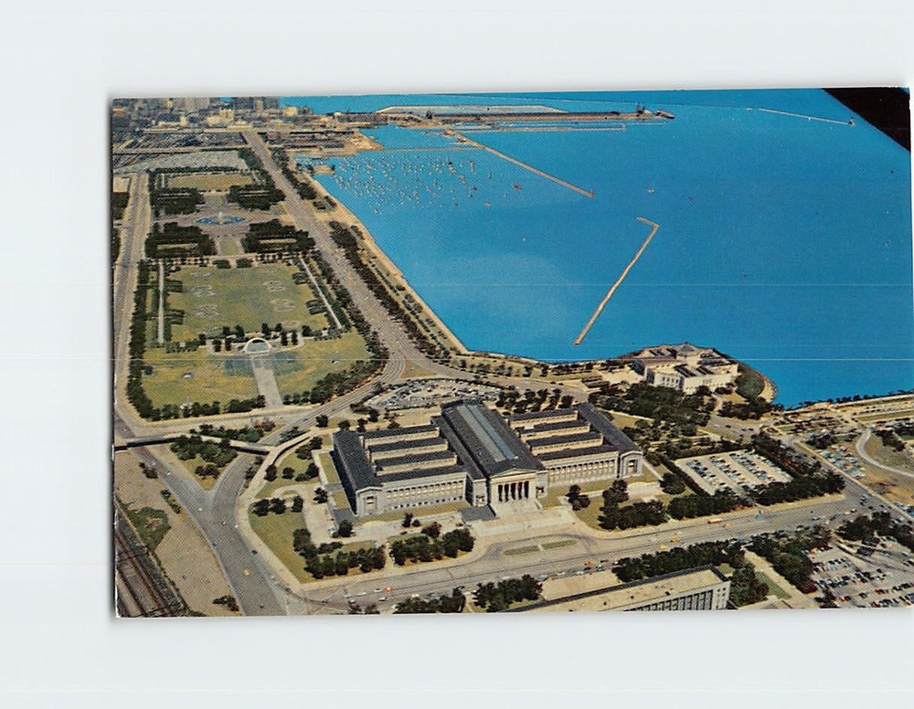 Postcard Aerial View Lake Front Chicago Illinois USA