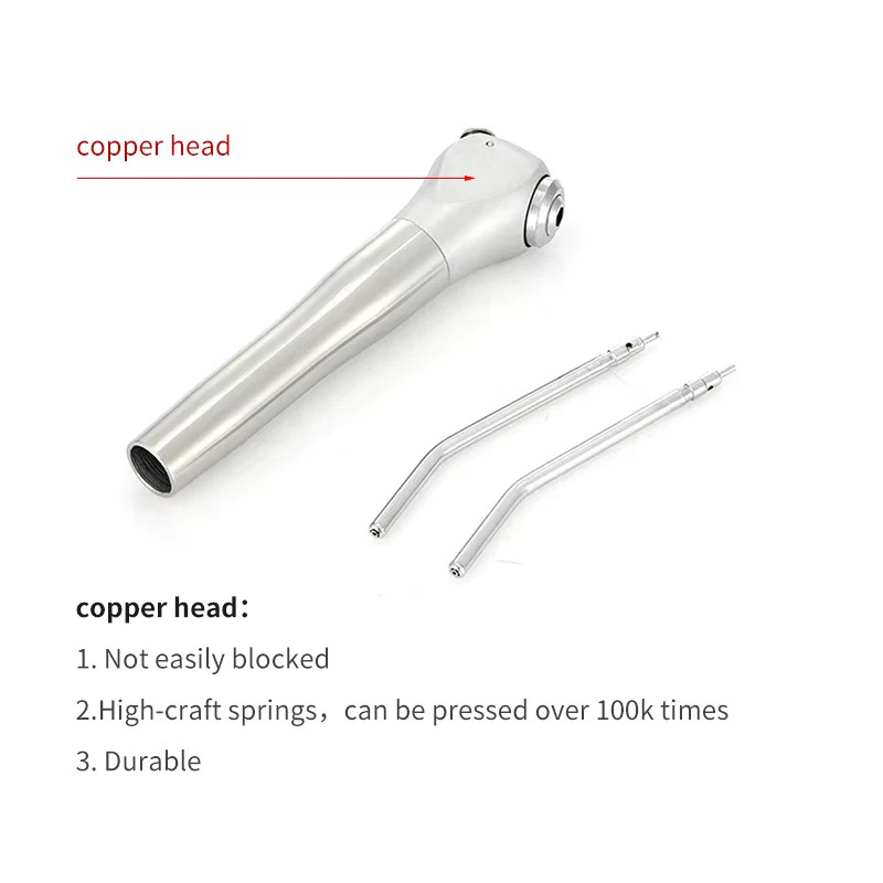 Dental 3-Way Air Water Syringe Handpiece with 2 Nozzles & Tubes