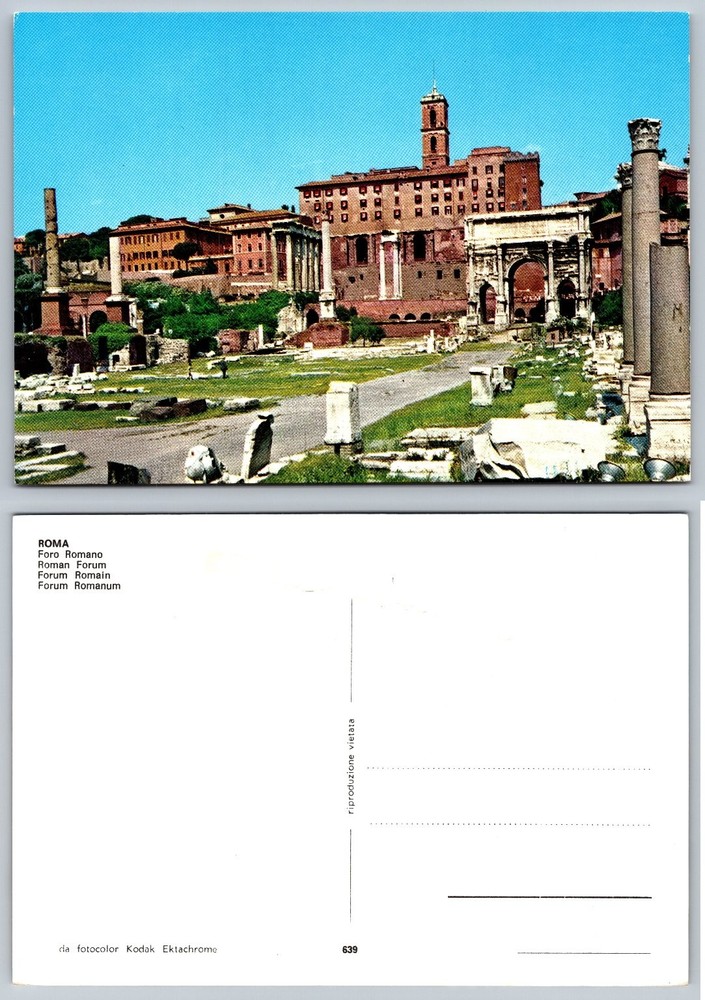 Roman Forum Rome Italy Vintage Postcard Arch of Septimius Severus Chrome