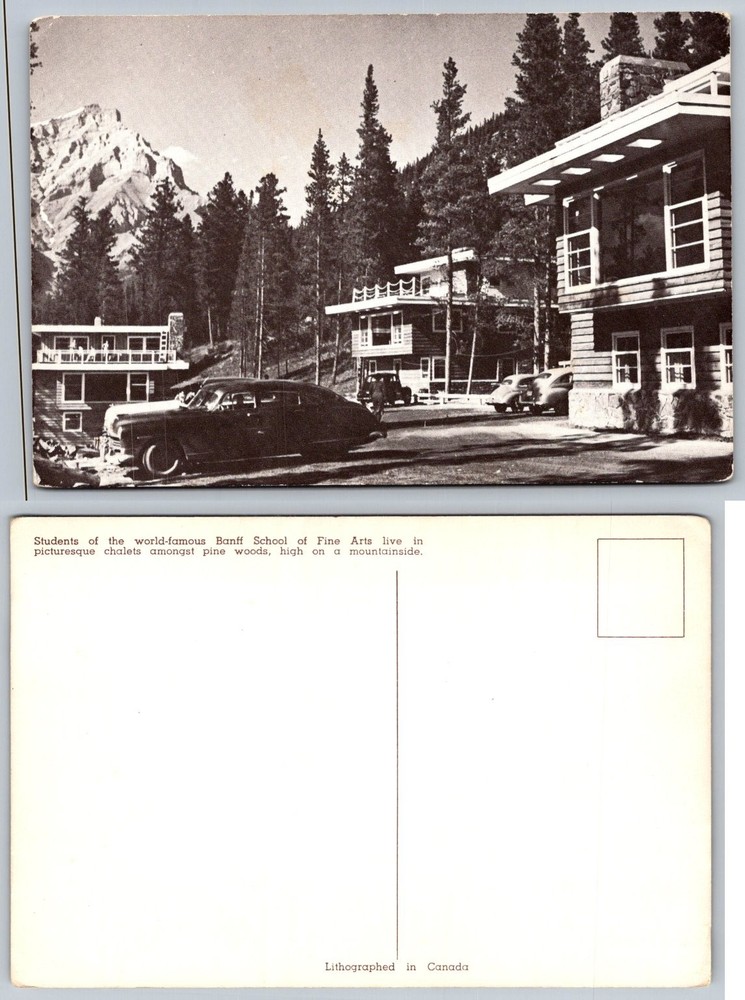 Vintage Banff School of Fine Arts Chalets Postcard Litho Canada 1950s