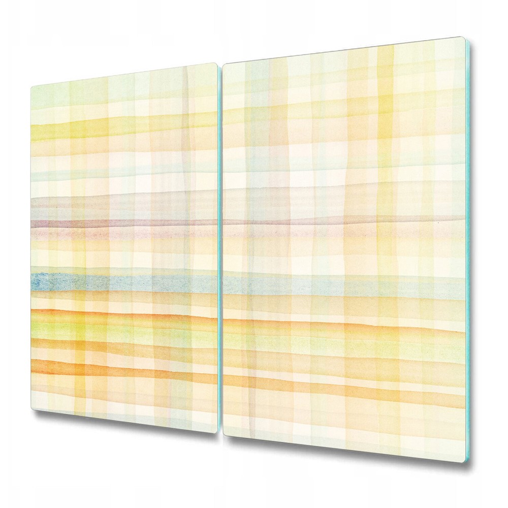 Glass Induction Ceramic Hob Cover Watercolour lines grill Colourful rainbow