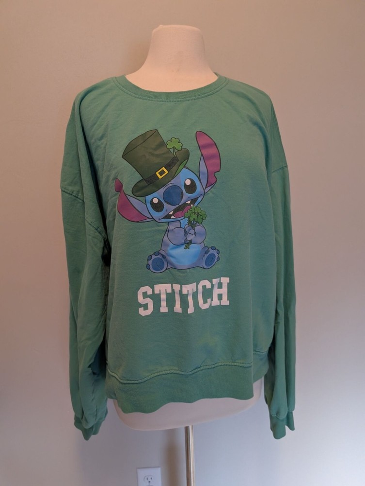 Disney Lilo and Stitch 3X Green St. Patrick's Day Sweatshirt