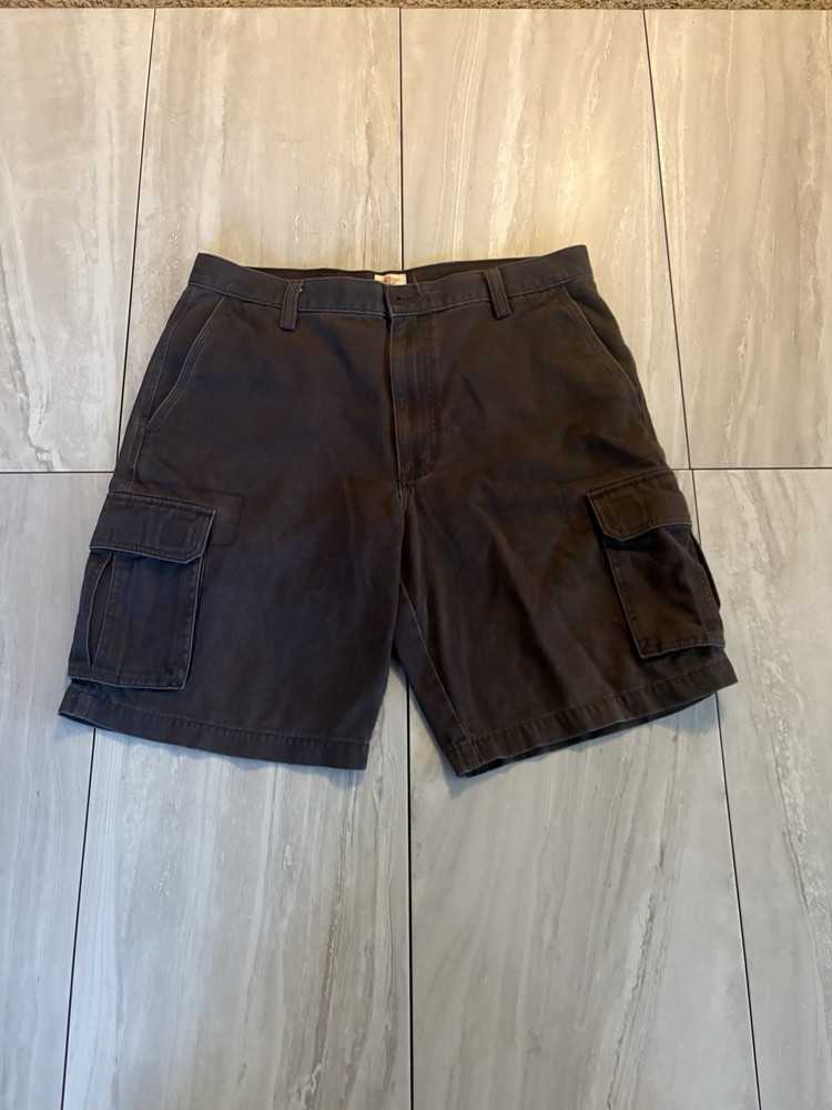 Dockers Brown Grey Cargo Shorts Size 34 Men’s 100 Cotton Multipocket Streetwear