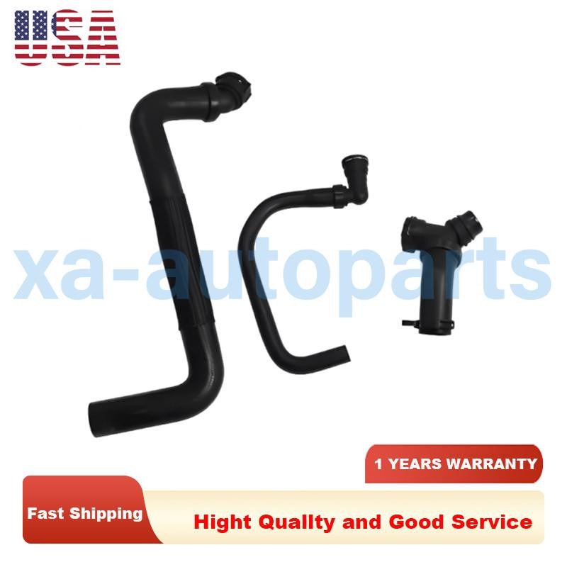 3pcs Upper Radiator Hose Y-Connector & Coolant Pipe For Ford 2011-2020 F150 5.0L