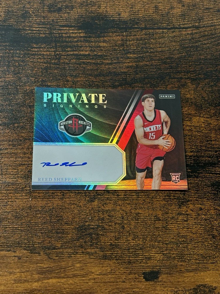 2024-25 Panini Reed Sheppard Private Signings Rookie RC On Card Auto Rockets