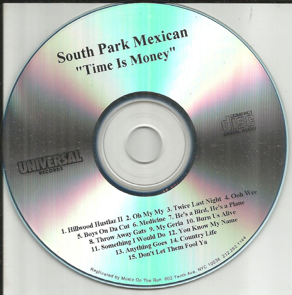 SPM SOUTH PARK MEXICAN Time Is Money RARE TST PRESS ADVNCE PROMO CD 2000 MINT