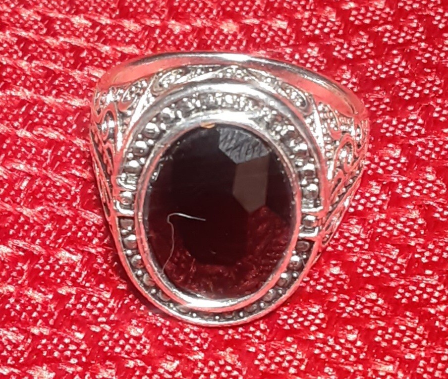 New Stainless Steel Black Onyx Royal Court Ring.